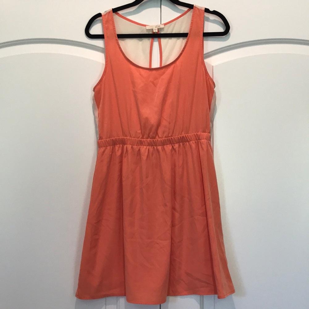 Mini Fit and Flare Dress with sheer open back